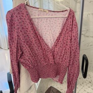 Elegant Pink Floral Blouse